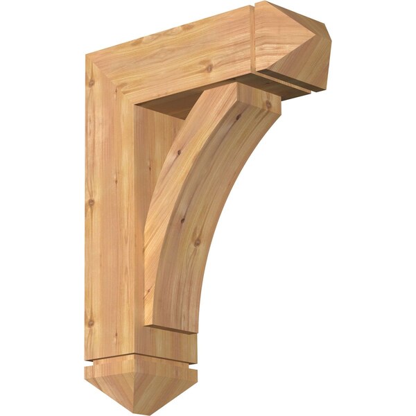 Ekena Millwork Thorton Arts and Crafts Smooth Bracket w/ Offset Brace, Western Red Cedar, 7 1/2"W x 22"D x 30"H BKT0806X22X30THR03SWR - main